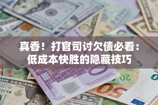武汉真香！打官司讨欠债必看：低成本快胜的隐藏技巧
